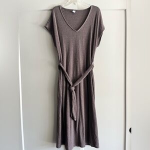 Soft and Comfy Fitted Brown Knit Dress